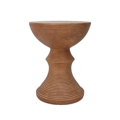 RENEESME Sofa Imitation Wood Grain Side Table, Simple Wood Color Round Coffee Table, Retro Sofa, Nordic Living Room Round Table Sofas for Living Room, 41*33*51cm