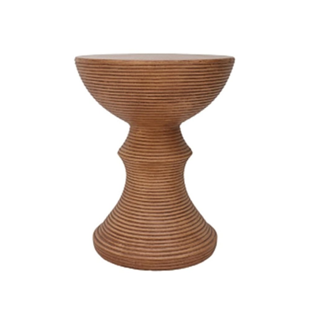 RENEESME Sofa Imitation Wood Grain Side Table, Simple Wood Color Round Coffee Table, Retro Sofa, Nordic Living Room Round Table Sofas for Living Room, 41*33*51cm