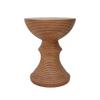 RENEESME Sofa Imitation Wood Grain Side Table, Simple Wood Color Round Coffee Table, Retro Sofa, Nordic Living Room Round Table Sofas for Living Room, 41*33*51cm view 1
