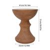 RENEESME Sofa Imitation Wood Grain Side Table, Simple Wood Color Round Coffee Table, Retro Sofa, Nordic Living Room Round Table Sofas for Living Room, 41*33*51cm view 2