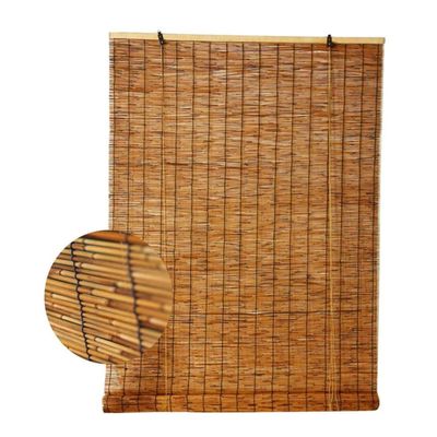 ADafeg Bamboo Roman Shades Blinds for Indoor/Outdoor, Woven Shades for Patio 20" 24" 25" 28" 30" 32" 36" 38" 40" Width, Cordless Roll-up Bamboo Curtain Blackout Bamboo Blinds (Size : 66" x 48")