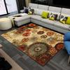 Qkjtyt Retro Style Mandala Floral Area Rug for Home Office Decor Contemporary Boho Abstract Flowers Rugs Champagne Floor Carpets Mats,5'x8' view 2