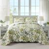 Travan 3-Piece Quilt Set Quilted Bedspread Cotton Coverlet Set Floral Oversized Quilted Bedding Set for All Season, White Vine, King Size view 1