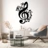 Metal Wall Art-Musical Metal Wall Art, Music Notes Wall Art, Music Wall Decor, Music Art Wall Decor, Sheet Music Art, Music Time, Living Room Decoration, Wall Hangings, Music Lover Gift (18"x 24"| 48x63cm, Black) view 1