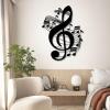 Metal Wall Art-Musical Metal Wall Art, Music Notes Wall Art, Music Wall Decor, Music Art Wall Decor, Sheet Music Art, Music Time, Living Room Decoration, Wall Hangings, Music Lover Gift (18"x 24"| 48x63cm, Black) view 2