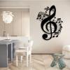 Metal Wall Art-Musical Metal Wall Art, Music Notes Wall Art, Music Wall Decor, Music Art Wall Decor, Sheet Music Art, Music Time, Living Room Decoration, Wall Hangings, Music Lover Gift (18"x 24"| 48x63cm, Black) view 3