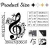 Metal Wall Art-Musical Metal Wall Art, Music Notes Wall Art, Music Wall Decor, Music Art Wall Decor, Sheet Music Art, Music Time, Living Room Decoration, Wall Hangings, Music Lover Gift (18"x 24"| 48x63cm, Black) view 4
