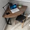 NEKCOCO Modern Gaming Desk Corner Table Study Table Writing Table Triangle Desktop Laptop Table Home with Non-Slip Adjustable Foot Pads, Brown Study Writing Table (Size : 31.4 inches) view 2