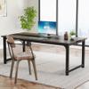 Tribesigns Modern Computer Desk, 70.8 x 31.5 inch Large Office Desk Computer Table Study Writing Desk Workstation for Home Office, Grey/Black view 2
