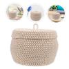 Ciieeo Cotton Rope Woven Basket Lid Stylish Storage Organizer for Sundries for Home Living Room Bedroom Bathroom and Safe Material view 3