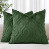 decorUhome Cozy Textured Throw Pillow Covers 20x20 Inch Set of 2, Soft Plush Faux Wool Forest Elf Accent Couch Pillow Covers for Modern Farmhouse Sofa Bed Living Room view 1