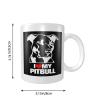 NUSDB I Love My Pitbull Porcelain Coffee Mugs, Classic Ceramic Cup For Tea Latte Cappuccino, White view 3