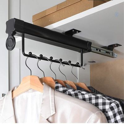 Heavy Duty Extendable Pull Out Closet Rod - Sliding Wardrobe Closet Rod, Heavy Duty Hanging Rod For Wardrobe Cabinets Metal Clothes, Hanger Rail Wardrobe Rail Pants Rack, Load-bearing 25kg ( Size : 31