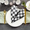 Seajan 100 Pcs Black Gingham Cocktail Napkins Disposable 5x5 Inch Scalloped Edge Plaid Paper Napkins Checkered for Wedding Birthday Party Dinner Holiday Decorations view 3