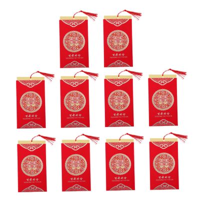 VILLFUL 10pcs Romantic Chinese Style Wedding Invitation Cards Elegant Paper Invitations for Weddings Anniversaries Parties Unique Design for Memorable Celebrations