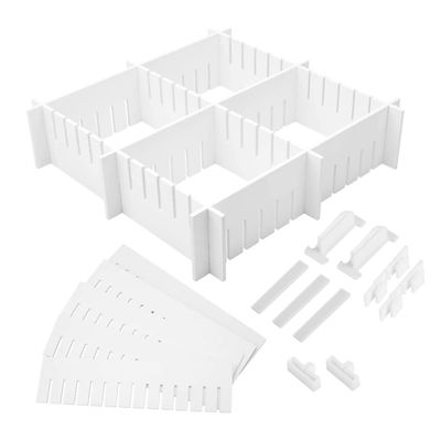 Kichvoe 34pcs Adjustable Drawer Organizers Pp Material Combination Dividers for Home Storage Space-saving for Socks Underwear and Accessories