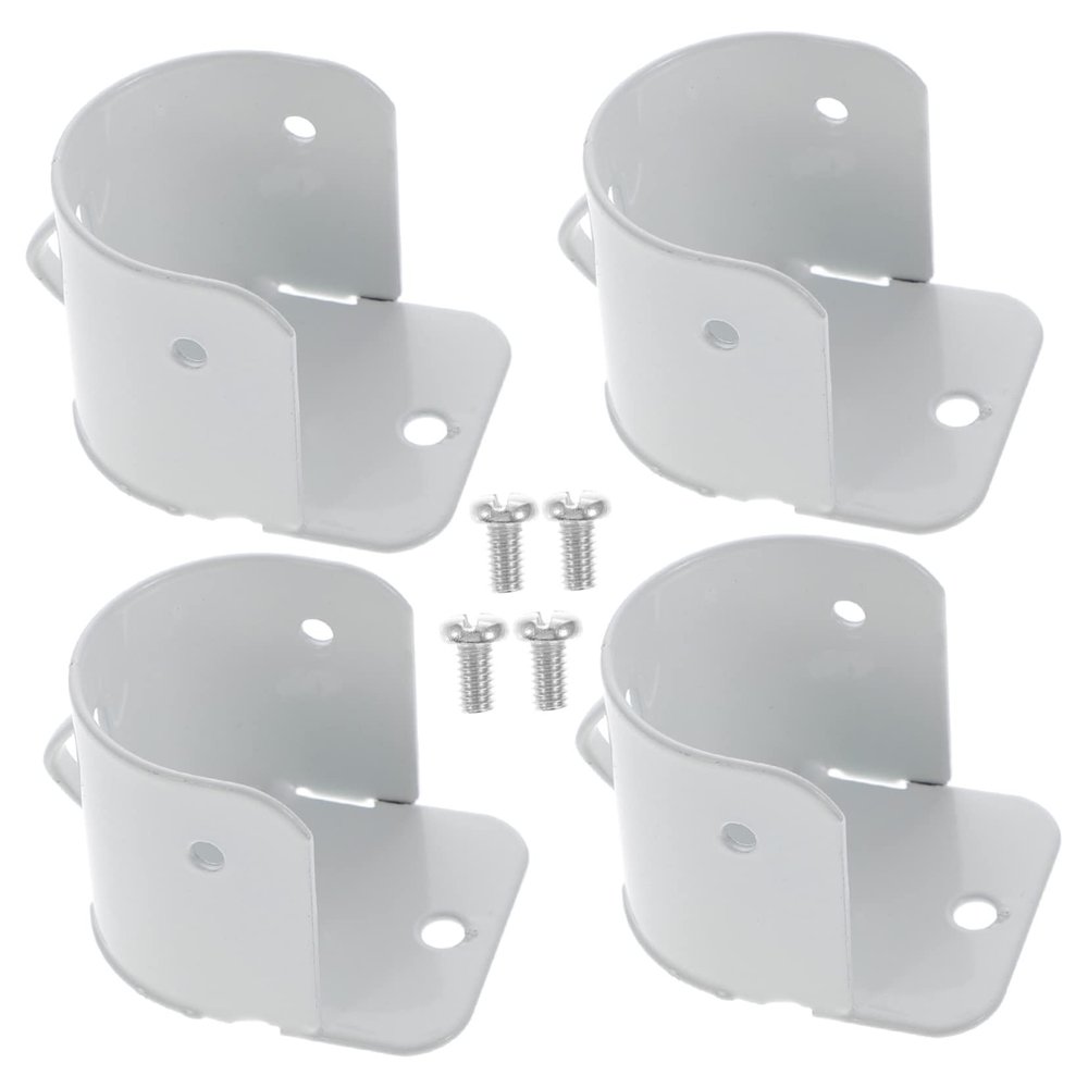 Cabilock 4pcs Closet Rod Support Holder Iron Flange for Wardrobe Bathroom Easy to Install Rod Bracket Smooth for Towels Clothes