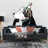 Banksy-Inspired Wall Decals, Canine Melody Wall Art Stickers, Modern Street Art Decor 39 x 27 / Right side view 2