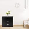 Black Nightstand Side Table with 3 Drawers, 3-Drawer Bedside Table, End Table Bedside Tables with Drawers, Black Night Stands for Bedrooms 25.98" L x 13" W x 22" H view 4