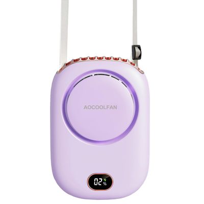 AOCOOLFAN Portable Neck Fan, Mini Small Personal Handheld Fan USB Rechargeable 3 Speed for Girls Boys Woman Eyelash Travel Home Office Outdoor (purple)