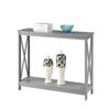 Grey Wood Console Sofa Table with Bottom Storage Shelf view 1