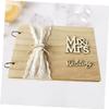 Ciieeo 1pc Pages DIY Wooden Guest Book for Weddings Engagements and Special Events Elegant Sign Book for Guest Messages and Memories Rustic Charm Lace Design view 3