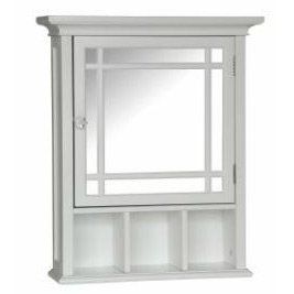 HomeLoft Basics White Bathroom Medicine Cabinet with Mirror