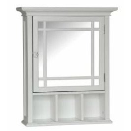 HomeLoft Basics White Bathroom Medicine Cabinet with Mirror