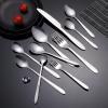 ONUIFIKE Silverware Set, 5/20/30/40/50/60 Pieces Modern Simple Tableware Stainless Steel Knives, Forks And Spoons Set Hotel Steak Knives And Forks Round Pointed Spoons, Home Cutlery Flatware Set (Co view 4