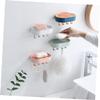 Ciieeo 4pcs Wall-Mounted Soap Dish Hooks Adhesive Bathroom Soap Holder for Shower Draining Tray White Dark Light Practical and Storage view 2