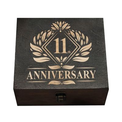 11th Anniversary Engraved Wooden Box - A Unique Gift to Honor Eleven Years Together