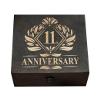 11th Anniversary Engraved Wooden Box - A Unique Gift to Honor Eleven Years Together view 1