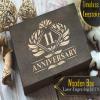 11th Anniversary Engraved Wooden Box - A Unique Gift to Honor Eleven Years Together view 4