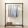 1/2 Single Rod Clothing Rack - Portable Clothes Hanging Rack, Rolling Garment Rack Clothes | Portable Closet Organizer with Wheels, Adjustable Telescopic Clothes Drying Rack for Living Room view 3