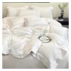 QuKan Bed, 100% Cotton Bedding Set Home Textile Three Lines Embroidery Luxurious Pillowcase Sheet Quilt Cover Twin/Queen/Single Bed, White, MM-102 view 2