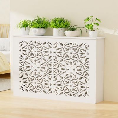 Ofigh Vented Safety steam Decorative Radiator Cover/Protective Heating Cabinet for Home & Office: Easy Snap Connection. Not just for Radiators(RomanStyle,27.5"" W x 35.5"" H x 7.5"" D), White