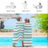 ALAGEO Beach Towels Teal Green, White and Grey Stripes Bath Pool Towel Striped Pattern Bath Towels Sand Free Beach Blanket Quick Dry Lightweight Travel Towel for Adults Beach Gifts 23x47 inch view 4