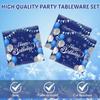 Xiliconie 40PCS Happy Birthday Napkins Blue and Silver Theme Disposable Paper Napkins for Dinner Picnic Cocktail Birthday Party Supplies Decorations for Man Woman view 2