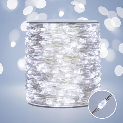 PCORES 328 FT Cool White Fairy Lights, 1000 LEDs, Plug - in, 8 Modes with Timer, Remote, Dimmable & Waterproof, Ideal for Bedroom, Garden, Christmas, Wedding, Birthday (Indoor/Outdoor)