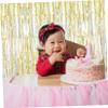 HOOTNEE 2pcs Foil Fringe Curtains Backdrop for Birthday Party and Wedding Decorations Rain Streamer Wall Decor and Each view 3