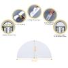 Maritown Arch Window Shades No Tools Light Filtering Pleated Fabric Shade Stick on Half Circle Round Window Pleated Blinds Arched Window Covering for Bedroom Kitchen Bathroom, Easy to Cut and Install view 3