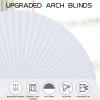 Maritown Arch Window Shades No Tools Light Filtering Pleated Fabric Shade Stick on Half Circle Round Window Pleated Blinds Arched Window Covering for Bedroom Kitchen Bathroom, Easy to Cut and Install view 4