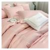 QuKan Bed, 100% Cotton Bedding Set Home Textile Three Lines Embroidery Luxurious Pillowcase Sheet Quilt Cover Twin/Queen/Single Bed, Pink, MM-102 view 2