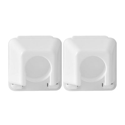 Housoutil Curtain Poles Hook 2 Pack Strong Sturdy Plastic Construction Fits Rods Great for Home Decor