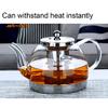 QPZK Induction Cooker Special Glass Teapot, Heat Resistant Borosilicate Glass Teapot With Stainless Steel Inner Filter,tea Kettle Stovetop Clear Glass Flower Teapot Transparent-1.1L view 3