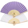 80pcs Personalized Folding Fan with Name Gift for Guests Custom Summer Wedding Fans Bulk Customize Engraved Bamboo Silk Hand Fans Bridal Bachelorette Wedding Birthdays Gifts Party Favors Fans view 1