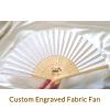 80pcs Personalized Folding Fan with Name Gift for Guests Custom Summer Wedding Fans Bulk Customize Engraved Bamboo Silk Hand Fans Bridal Bachelorette Wedding Birthdays Gifts Party Favors Fans view 4