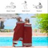 Beach Towels Greek Key Design Bath Pool Towel Red Bath Towels Sand Free Beach Blanket Quick Dry Lightweight Travel Towel for Adults Beach Gifts 23x47 inch view 4