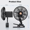 12 Volt Oscillating Fan, Portable Car Fan Wide-Bound Cooling Ventilation, Car DC Clip Fan, Truck, RV, Automotive 12v Fan view 3