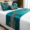 CATPAN Luxury Bed Runner & ScarvesLandscape Jacquard Design Bed Runner,Elegant Bedding, Bed Room Decorative and Hotel Wedding Room Guestroom (Green, Single19.7x70.9in) view 3